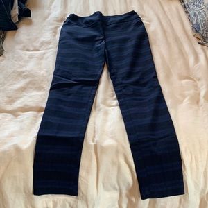 Black and blue dress pants.